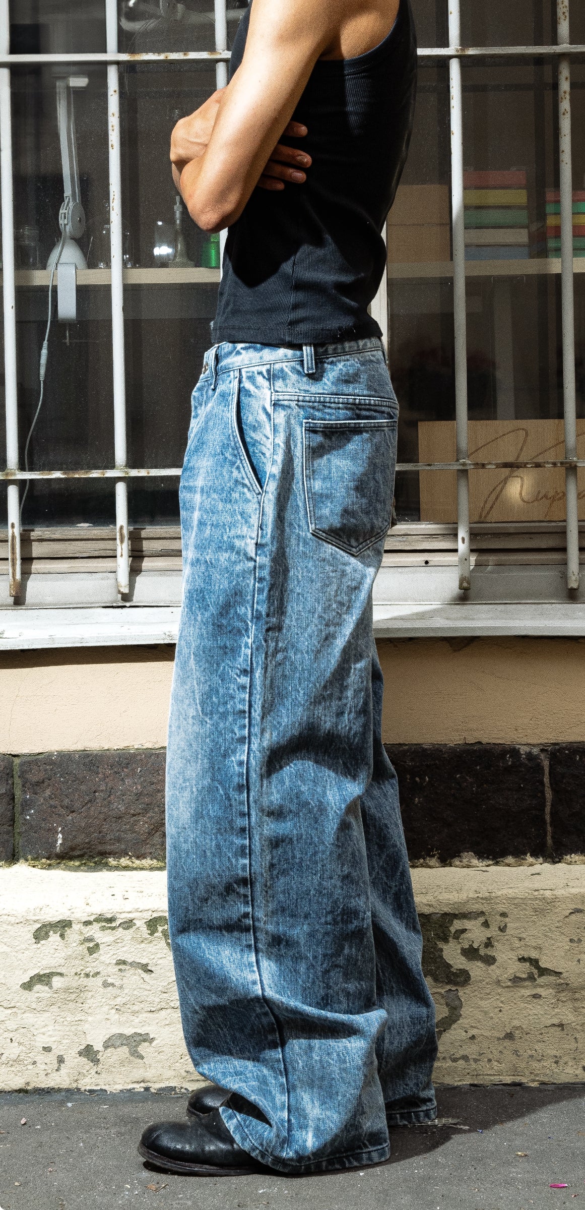 BLUE WASHED SELVEDGE DENIM JEANS