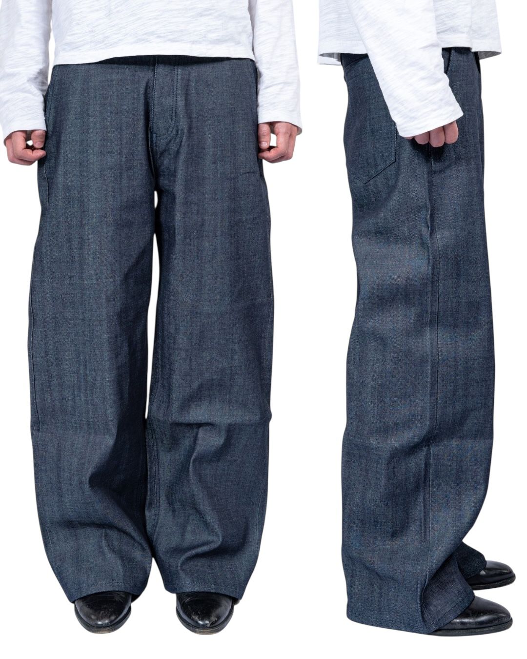 【DISCERNMENT】Untouched wide BK BL denim pants (raw-indigo) WIDE-LEG DENIM PANTS - INDIGO | COS