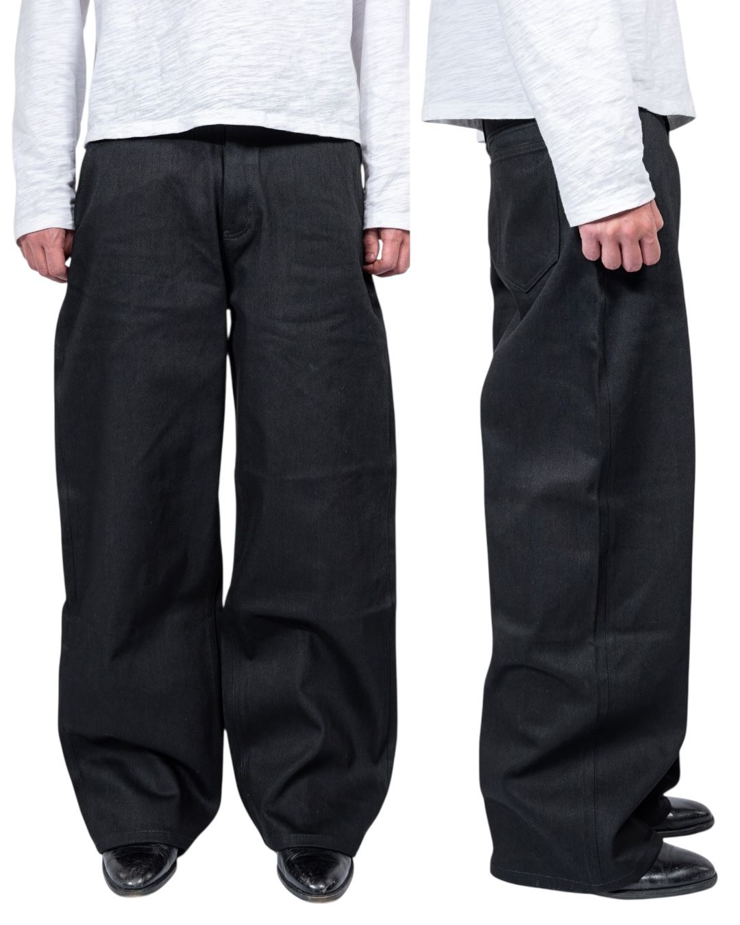 JET BLACK RAW HEAVYWEIGHT SELVEDGE DENIM JEANS
