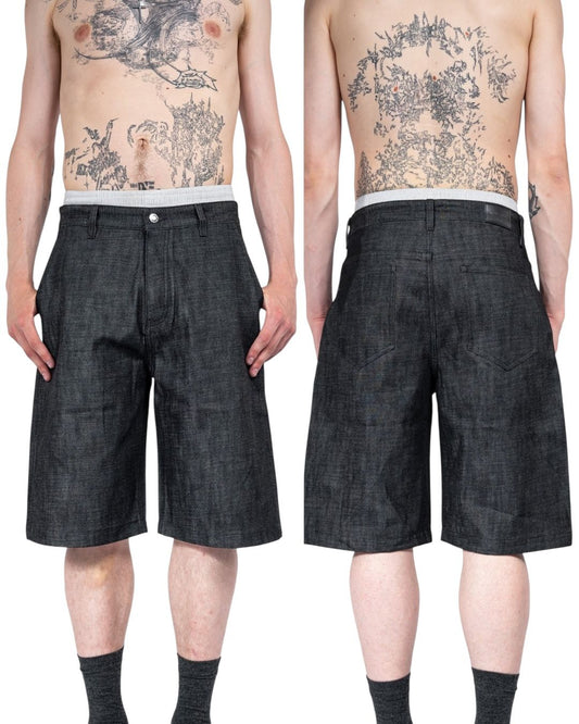 BLACK RAW HEAVYWEIGHT SELVEDGE DENIM SHORTS