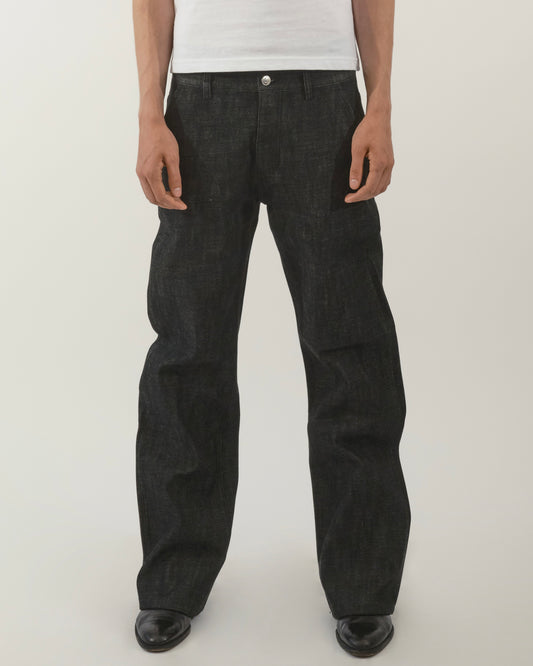 BLACK BOOTCUT RAW SELVEDGE DENIM
