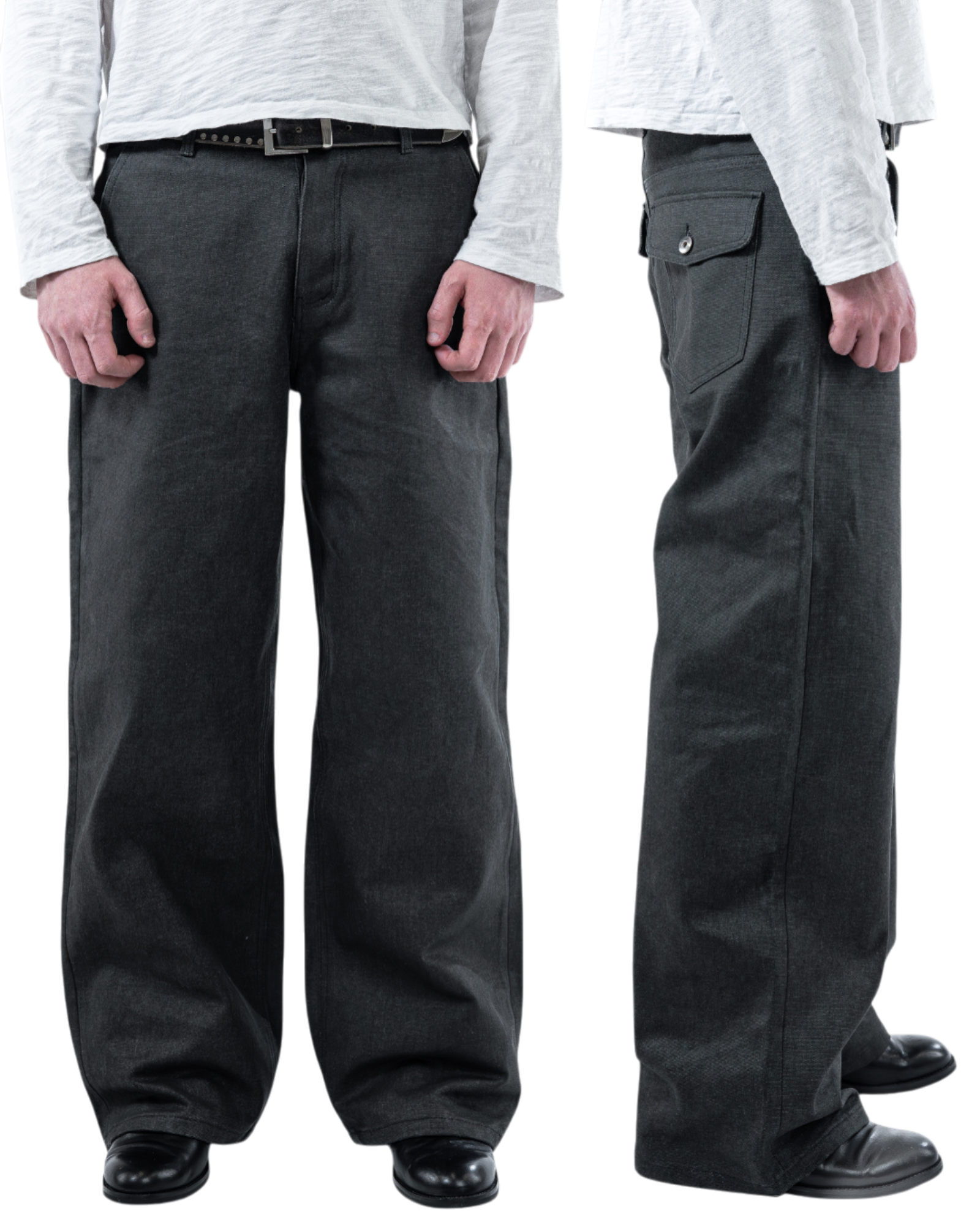 CHARCOAL RUGGED CANVAS PANTS