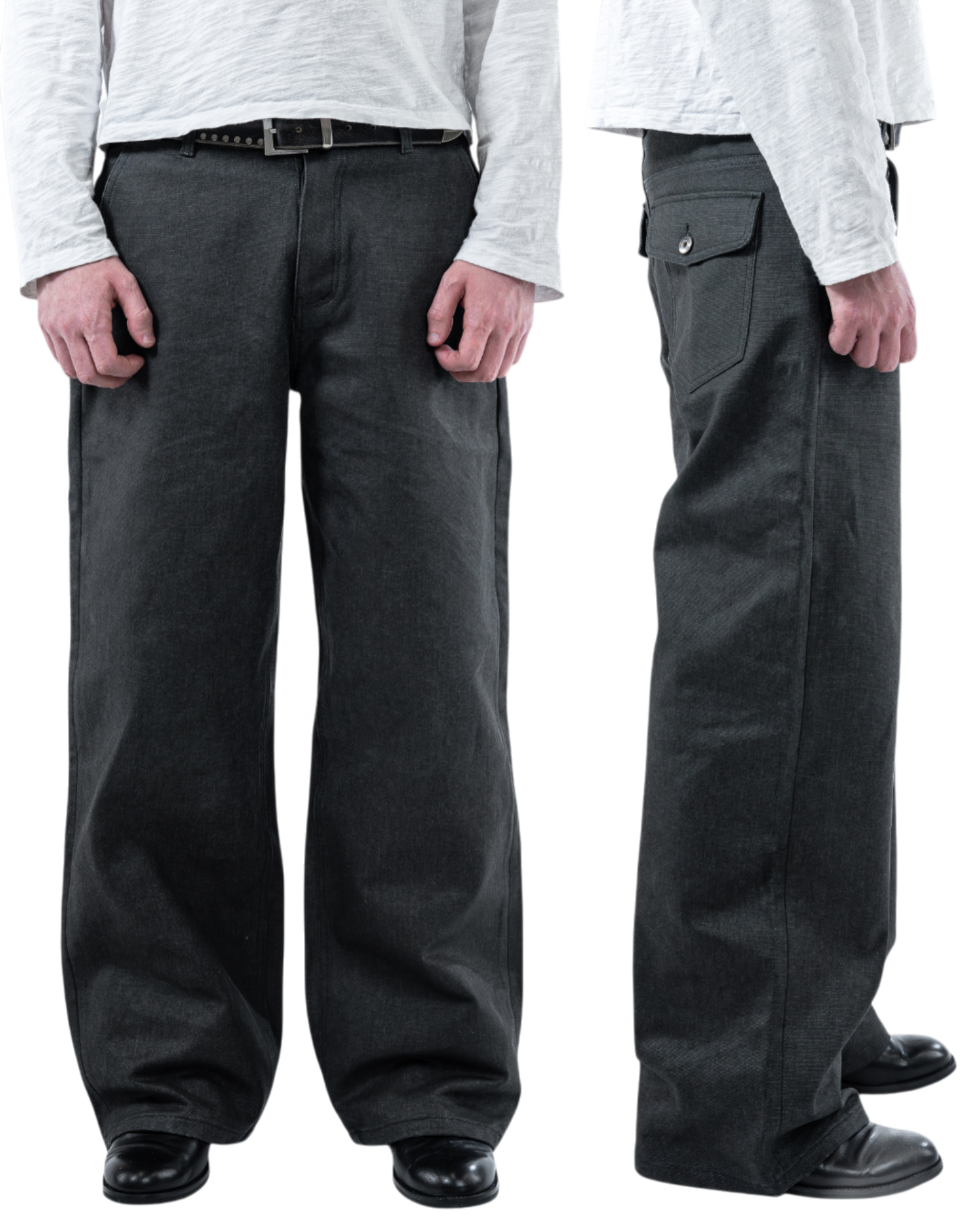 CHARCOAL RUGGED CANVAS PANTS