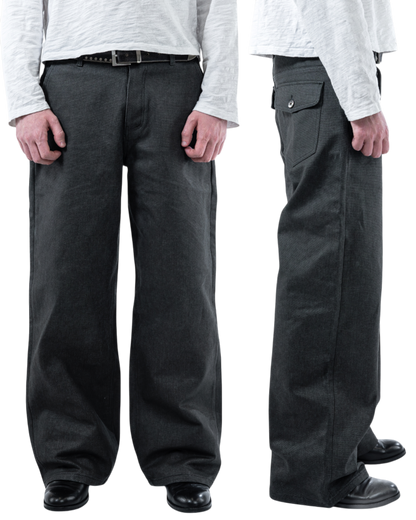 CHARCOAL RUGGED CANVAS PANTS