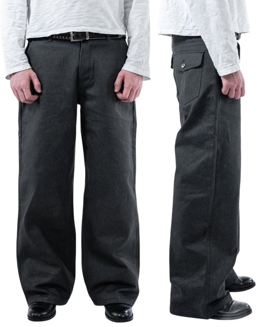 CHARCOAL RUGGED CANVAS PANTS