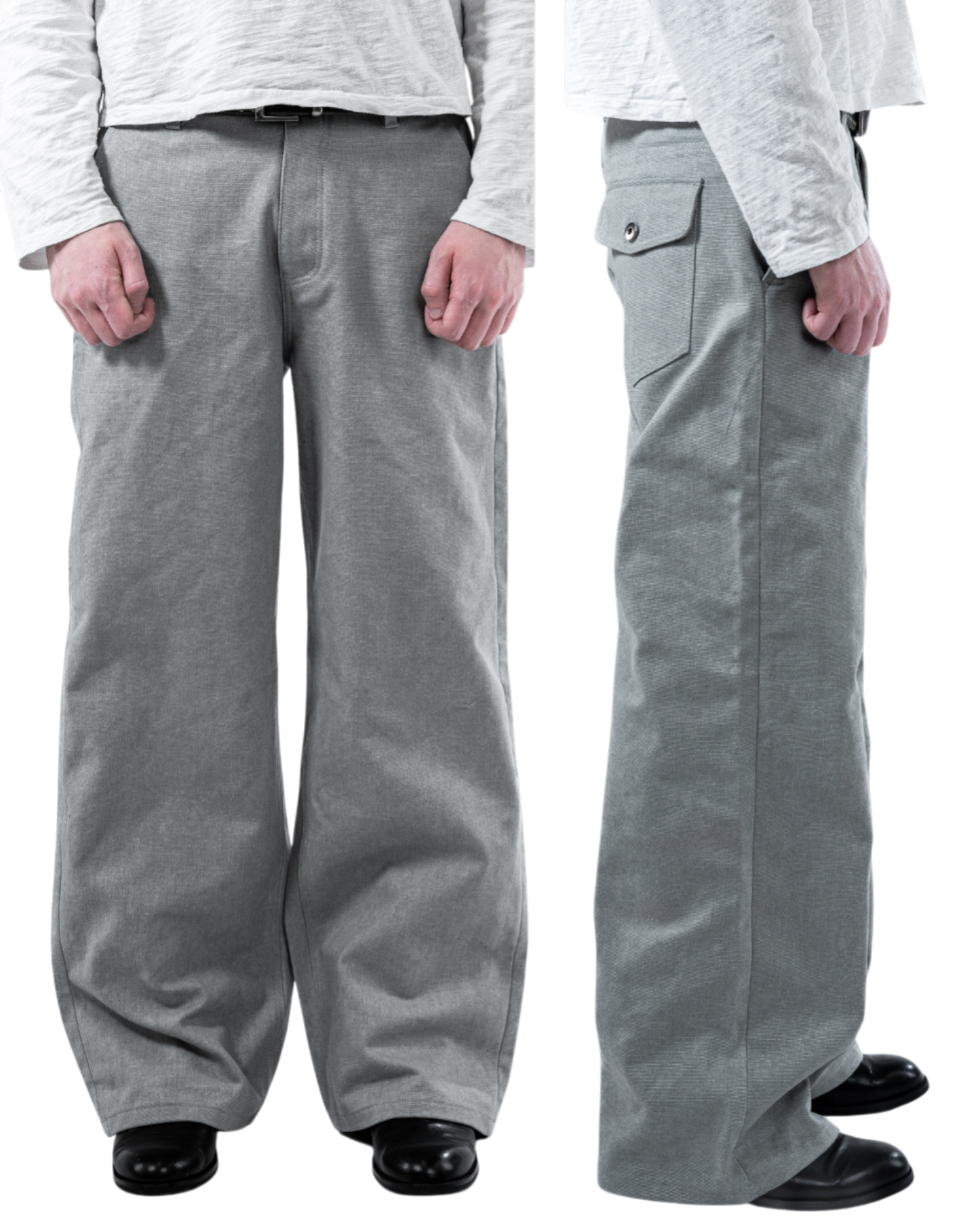 LIGHT GREY RUGGED CANVAS PANTS