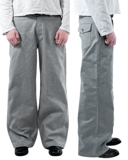 LIGHT GREY RUGGED CANVAS PANTS