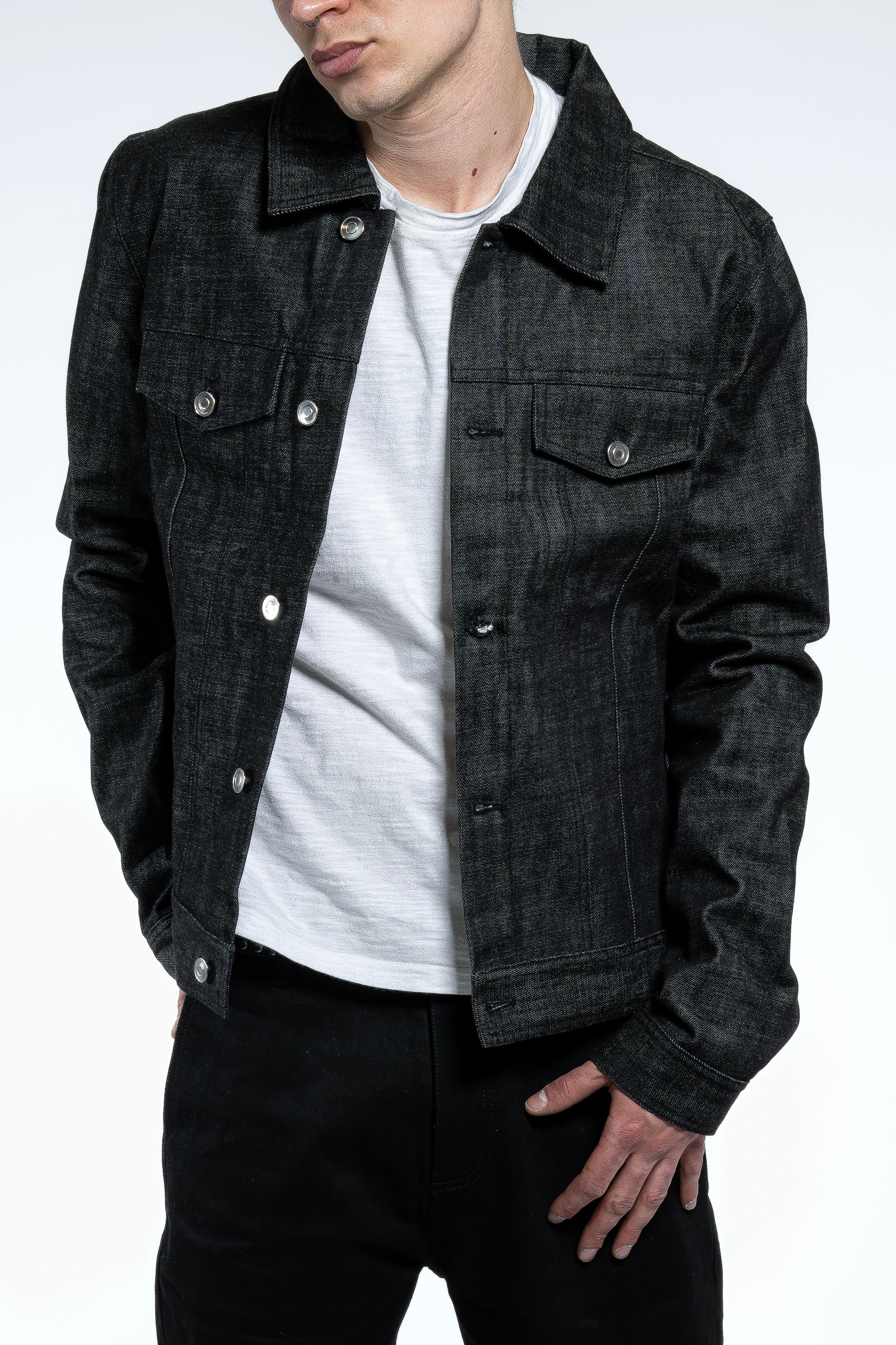 BLACK RAW SELVEDGE DENIM JACKET