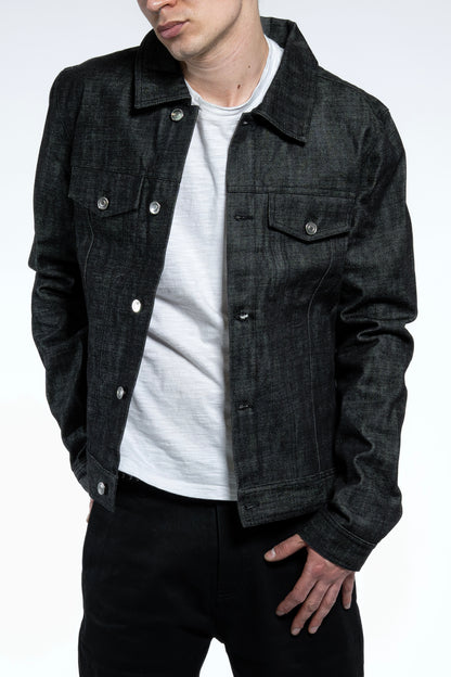 BLACK RAW SELVEDGE DENIM JACKET