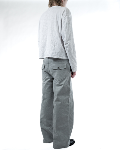 LIGHT GREY RUGGED CANVAS PANTS
