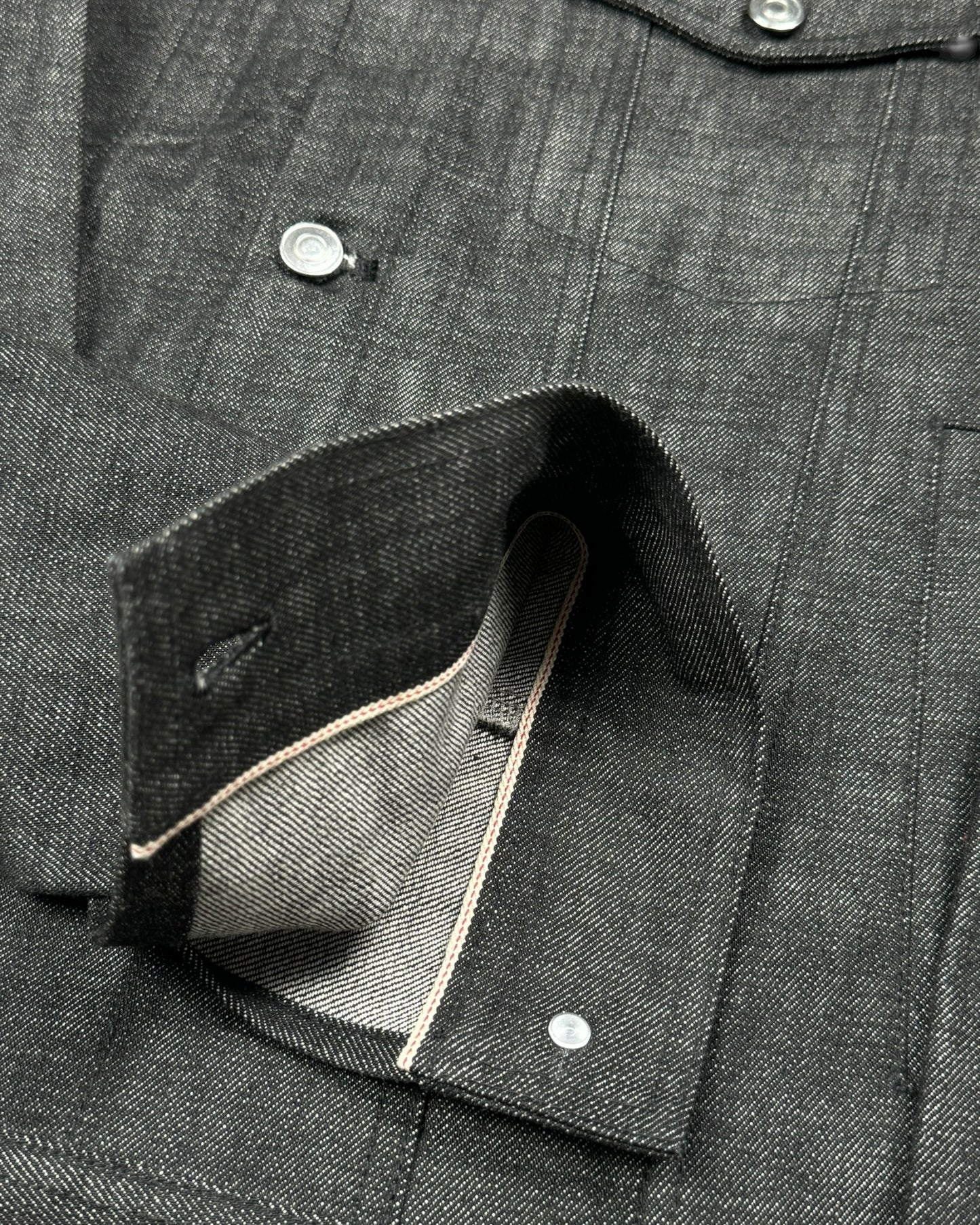 BLACK RAW SELVEDGE DENIM JACKET