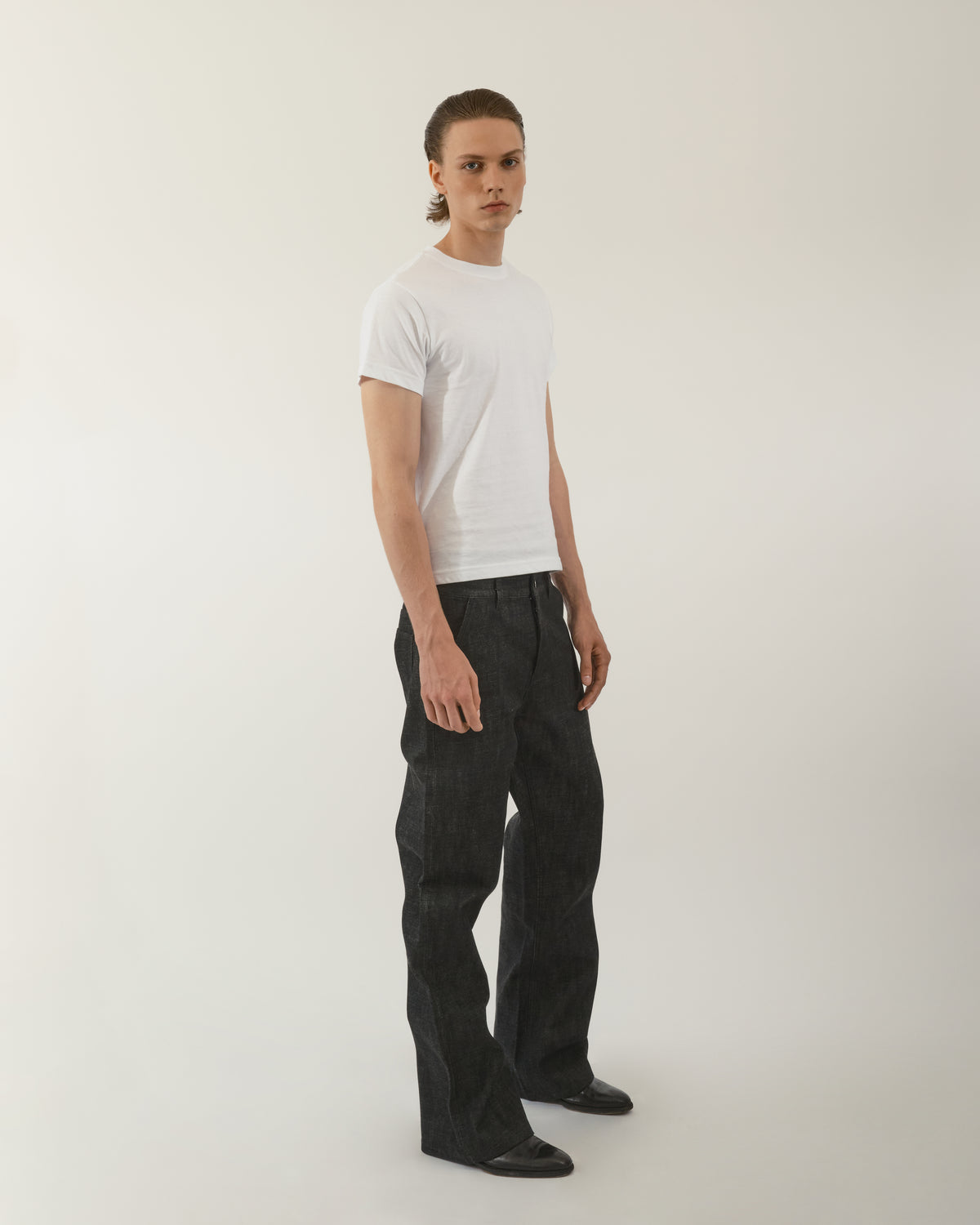 BLACK BOOTCUT RAW SELVEDGE DENIM