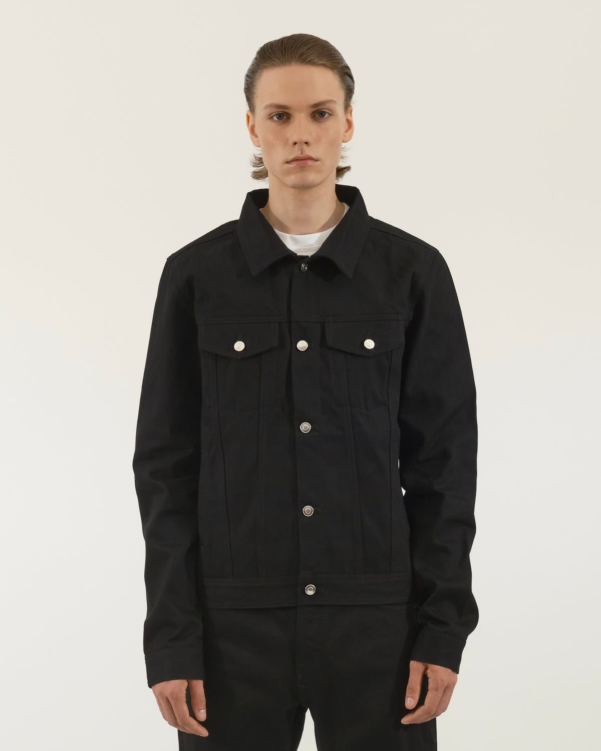 JET BLACK RAW SELVEDGE DENIM JACKET