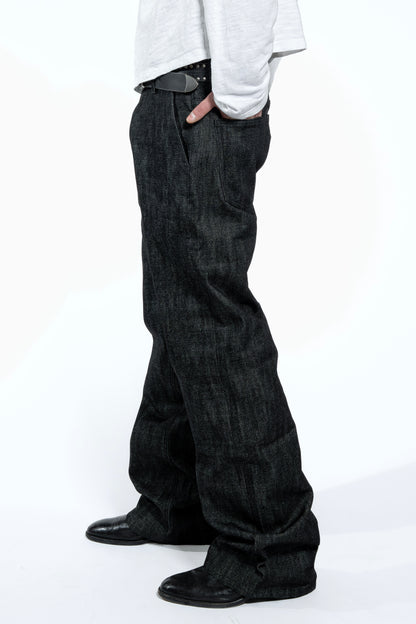 BLACK BOOTCUT RAW DENIM