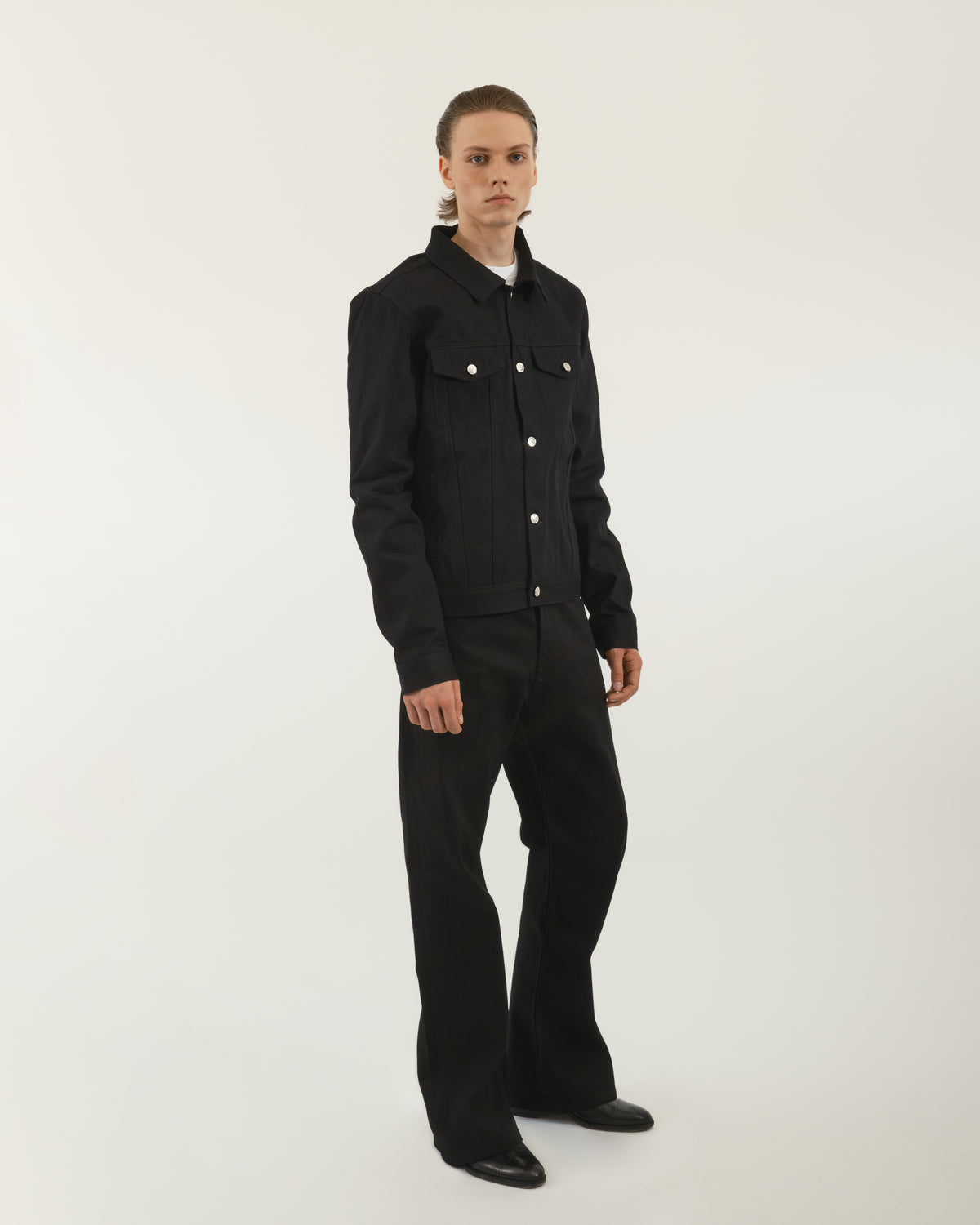 JET BLACK RAW SELVEDGE DENIM JACKET