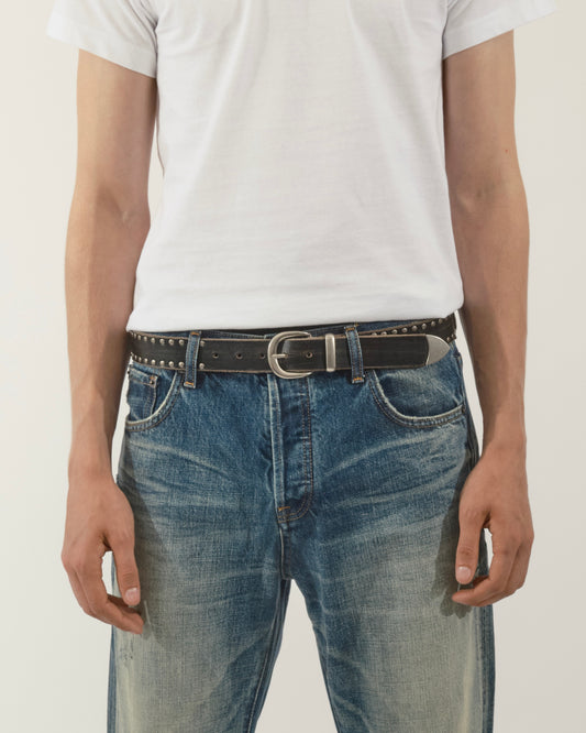WORN STUDDED LEATHER BELT