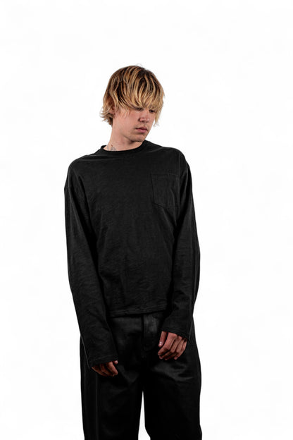 SLUB COTTON LONGSLEEVE BLACK