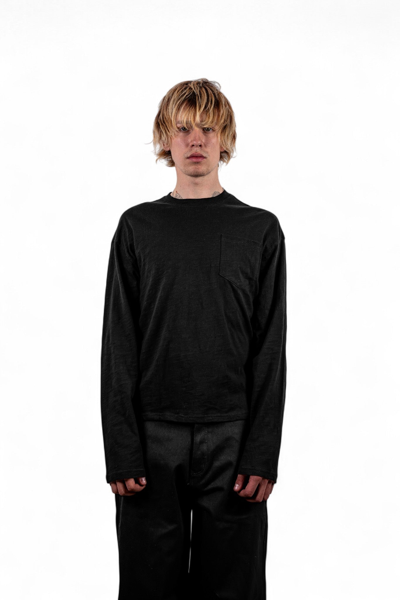 SLUB COTTON LONGSLEEVE BLACK