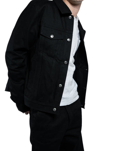 JET BLACK RAW SELVEDGE DENIM JACKET