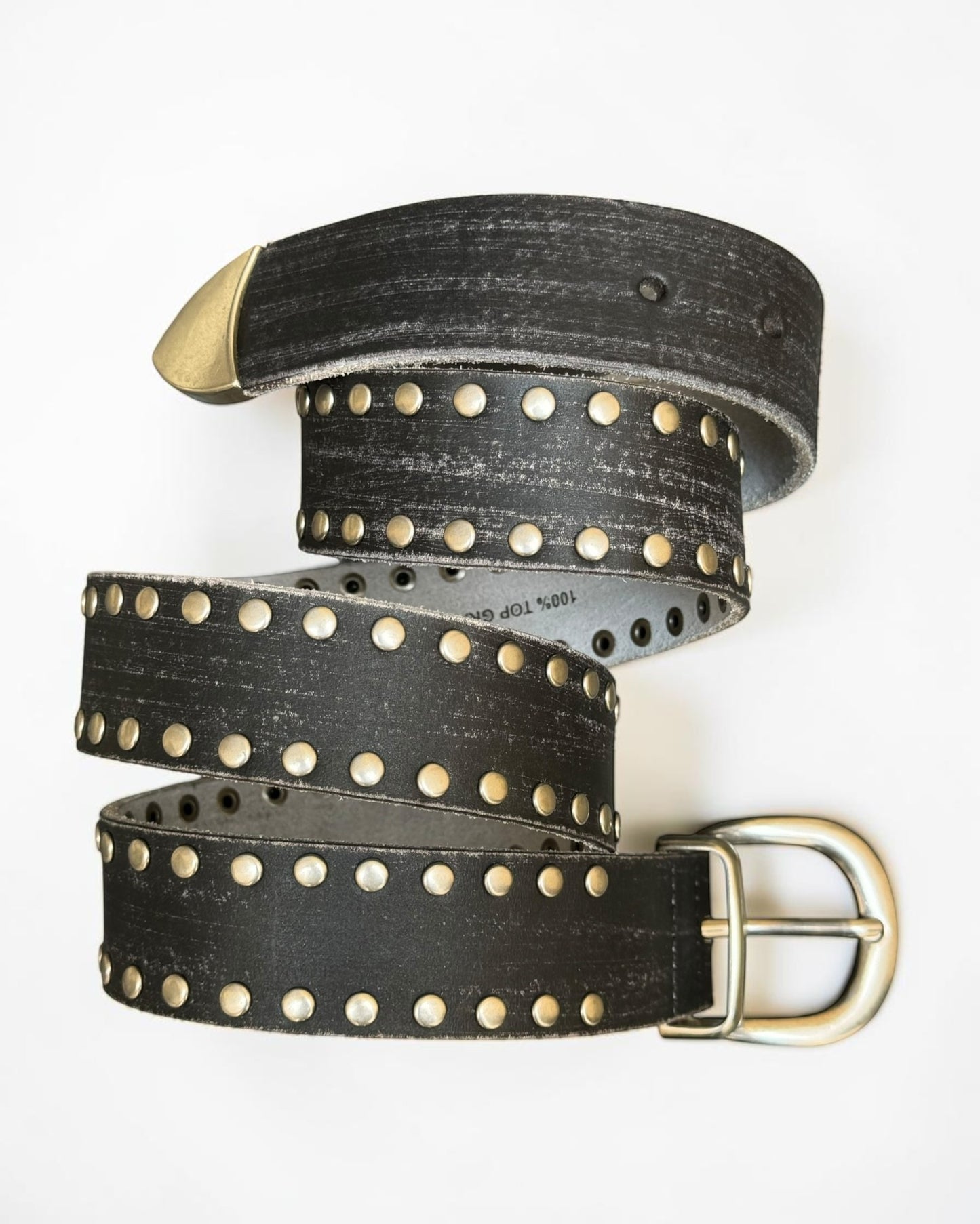 WORN STUDDED LEATHER BELT