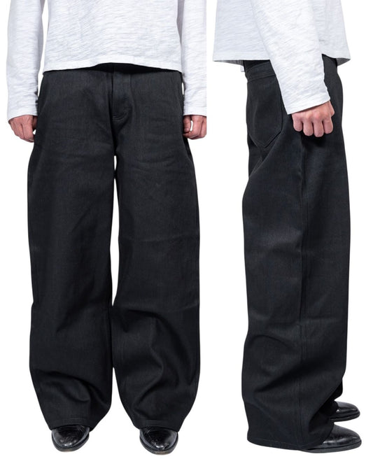 JET BLACK RAW HEAVYWEIGHT SELVEDGE DENIM JEANS